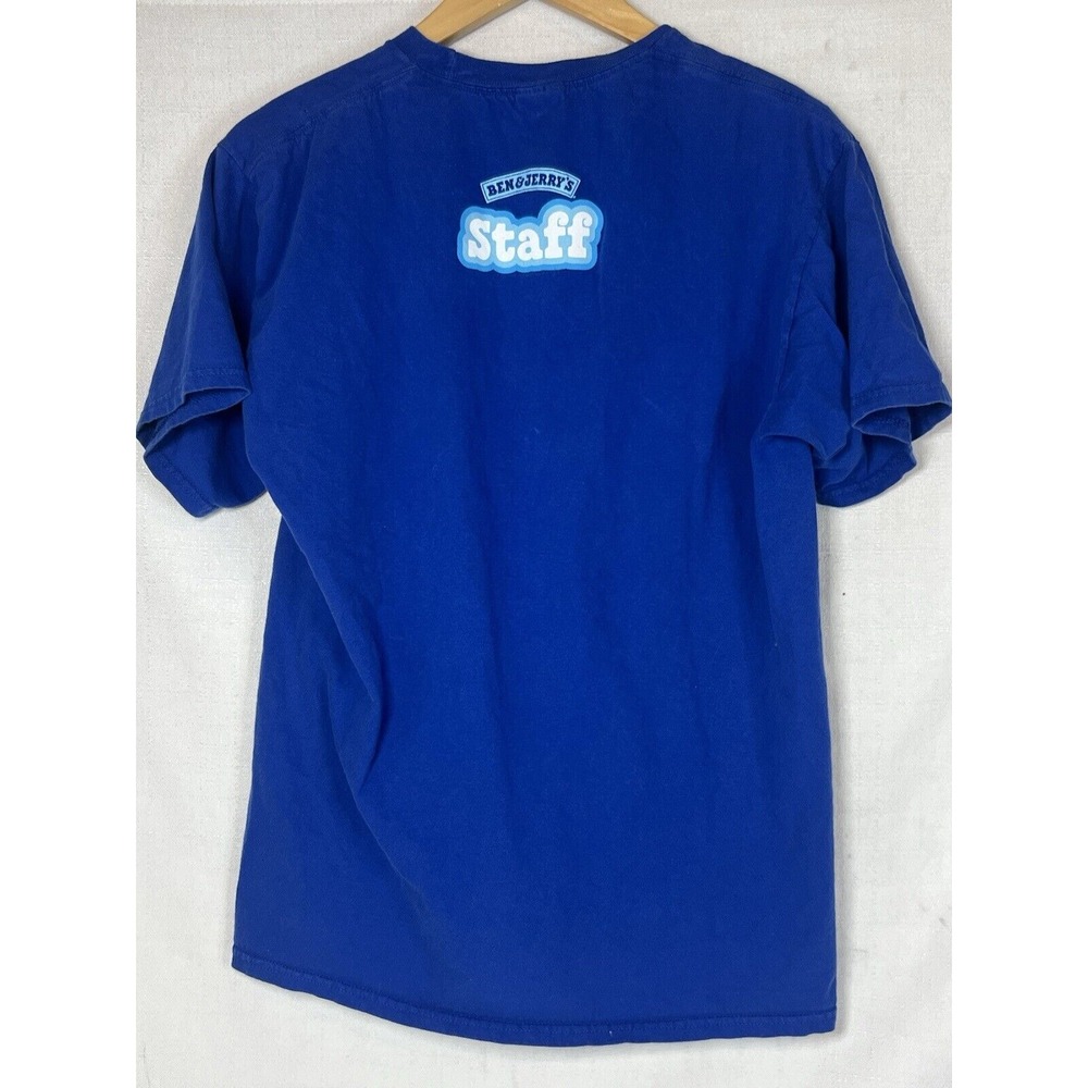 Ben & Jerry's Blue Cloud Pattern T-shirt Staff Uniform 19x26" - Picture 5 of 7